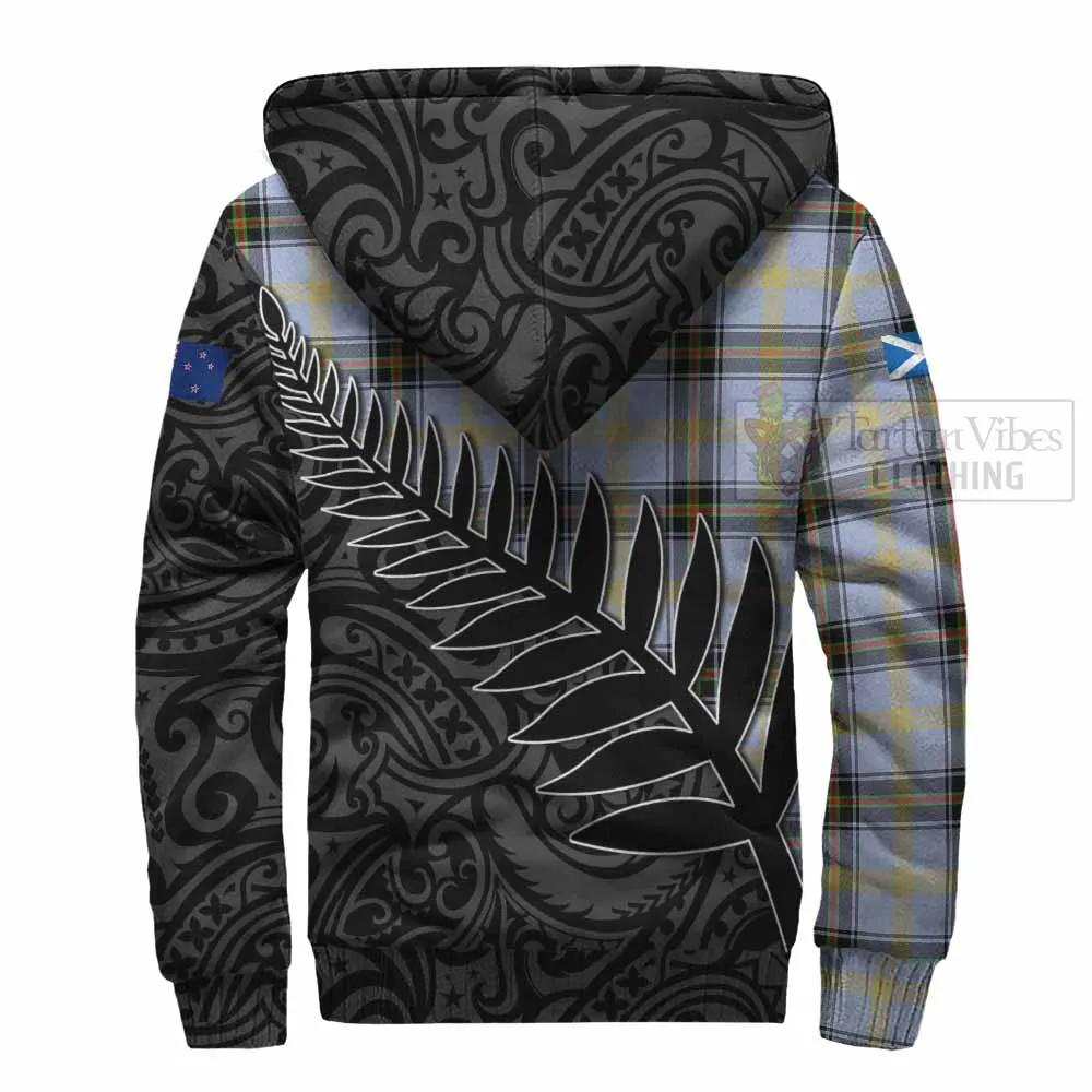 Bell Crest Tartan Sherpa Hoodie with New Zealand Silver Fern Half Style