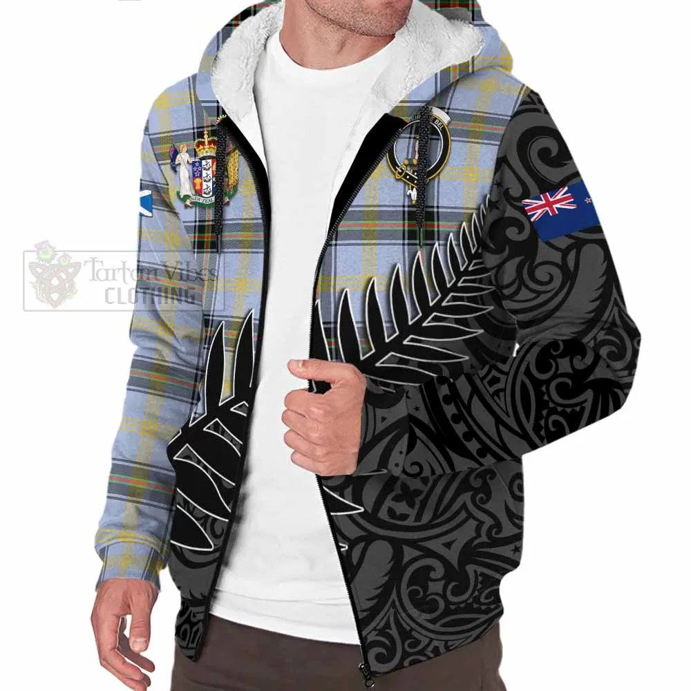 Bell Crest Tartan Sherpa Hoodie with New Zealand Silver Fern Half Style