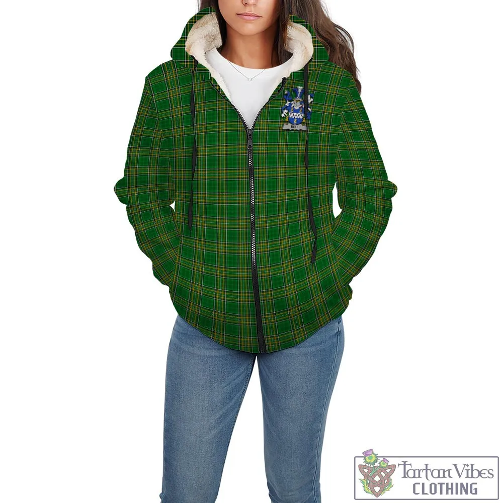 Bell Irish Clan Tartan Sherpa Hoodie with Coat of Arms