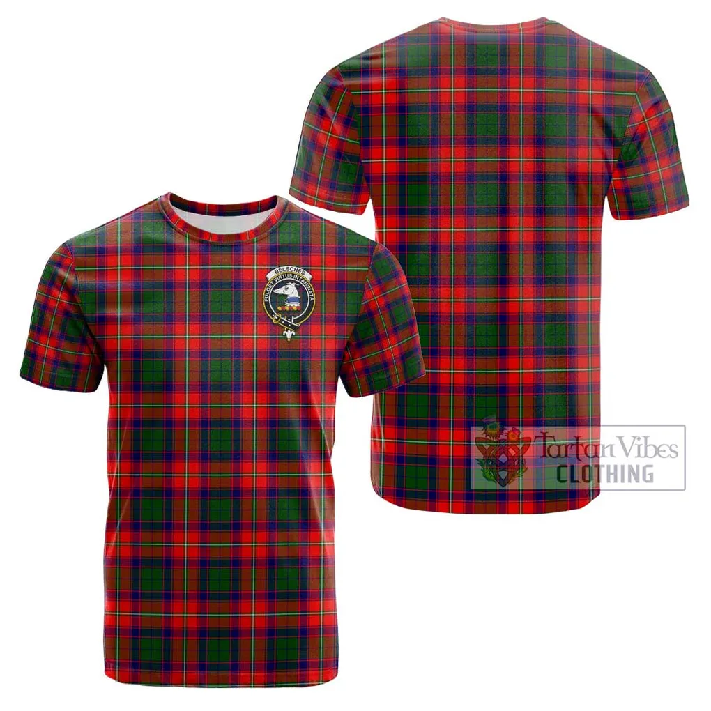 Belsches Tartan Cotton T-Shirt with Family Crest