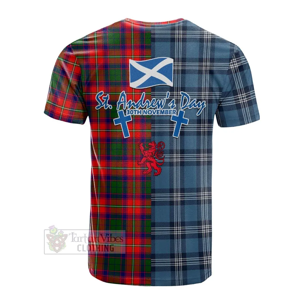 Belshes (Belsches) Tartan Cotton T-shirt Happy St. Andrew's Day Half Tartan Style