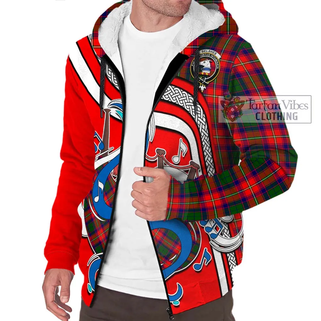 Belshes Tartan Sherpa Hoodie with Epic Bagpipe Style