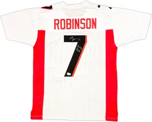 Bijan Robinson Atlanta Signed White Football Jersey Dirty Bird Inscribed BAS