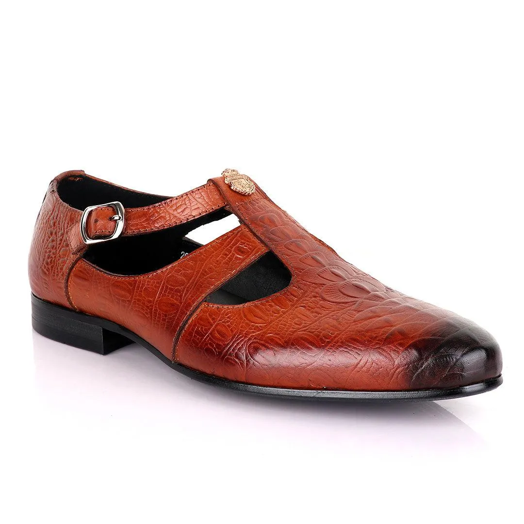 Billionaire Exotic Hippo Brown Cover Leather Shoe