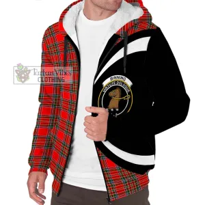 Binning Tartan Sherpa Hoodie with Family Crest Circle Style