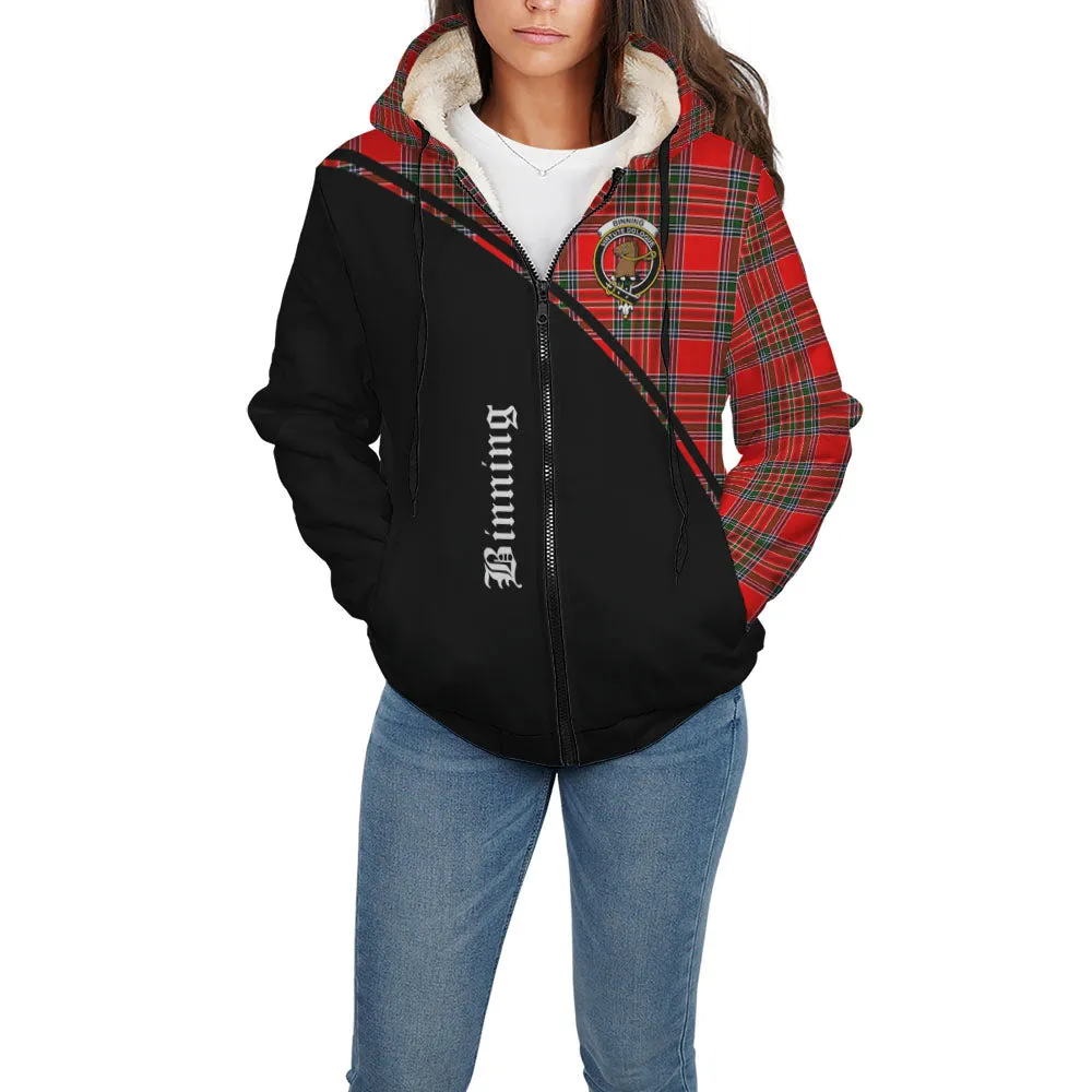 Binning Tartan Sherpa Hoodie with Family Crest Curve Style