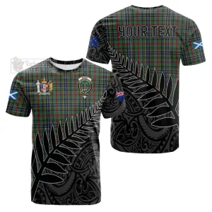 Bisset Crest Tartan Cotton T-shirt with New Zealand Silver Fern Half Style