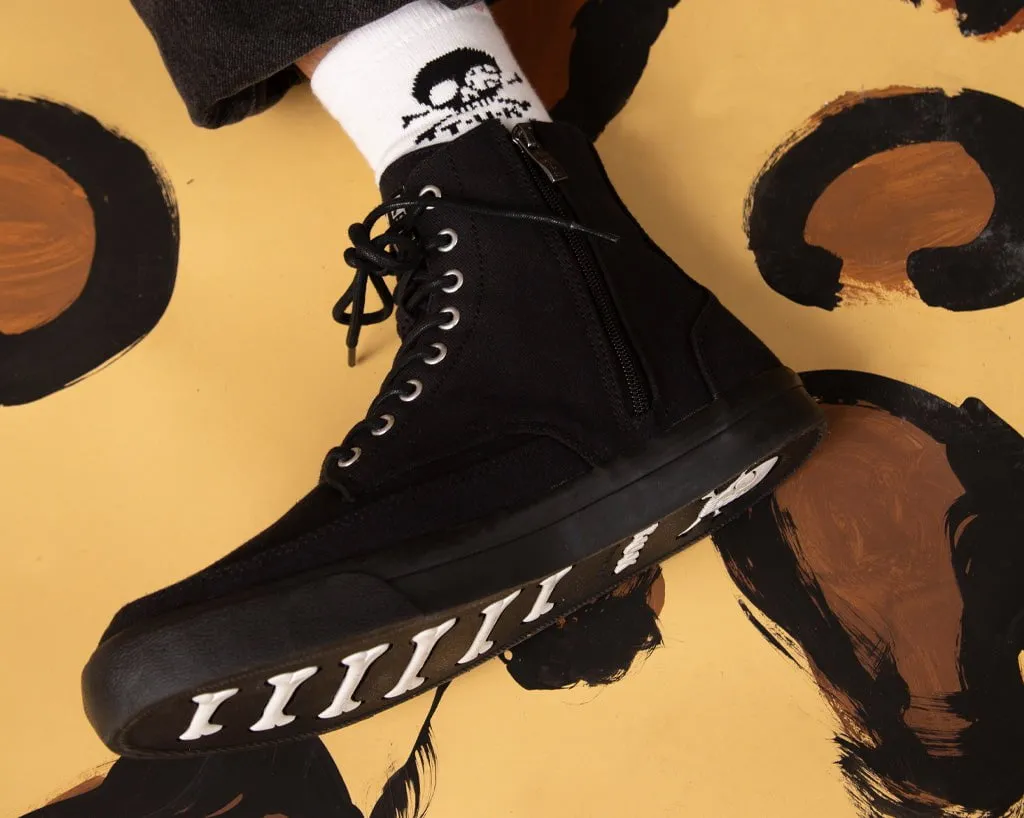 Black Canvas 8-Eye Sneaker Boot