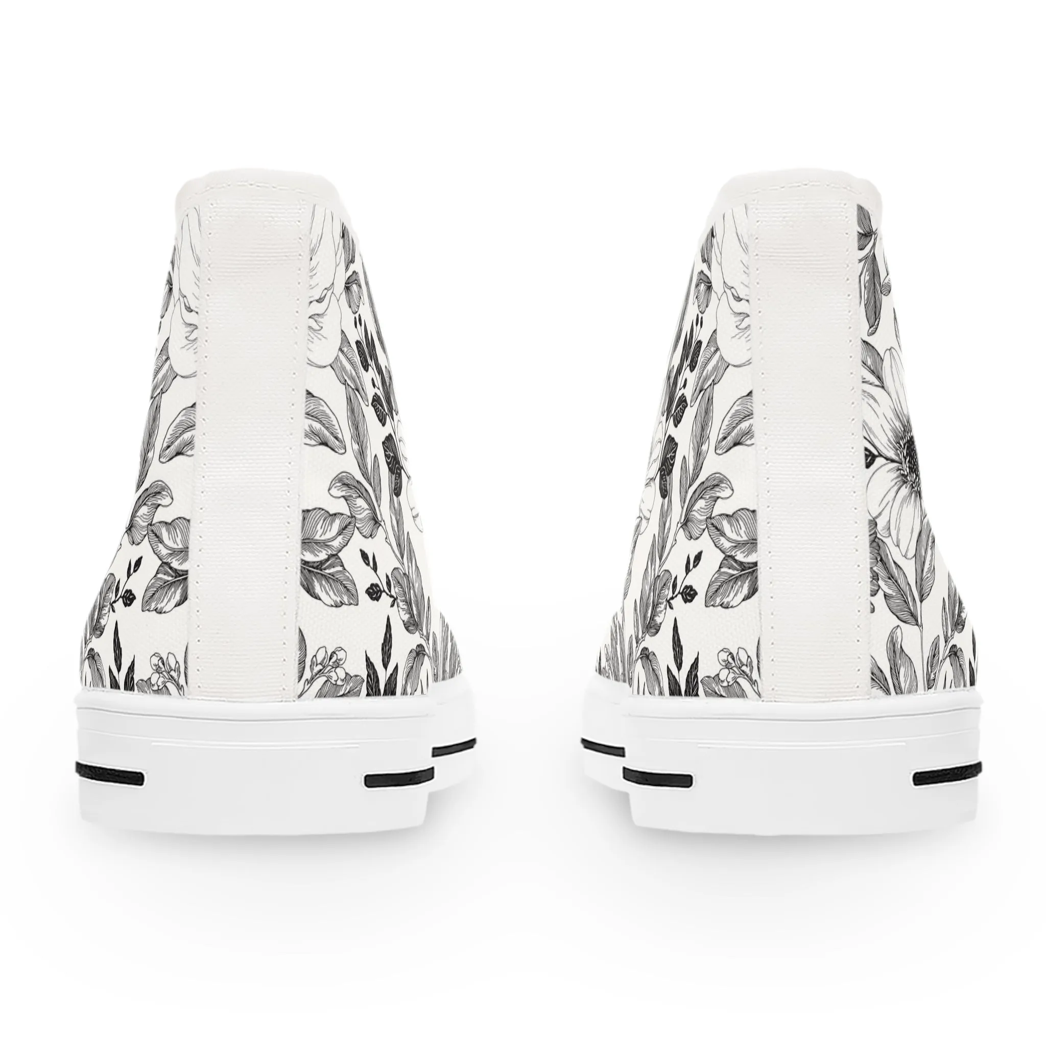 Black Flower Women's High Top Sneakers