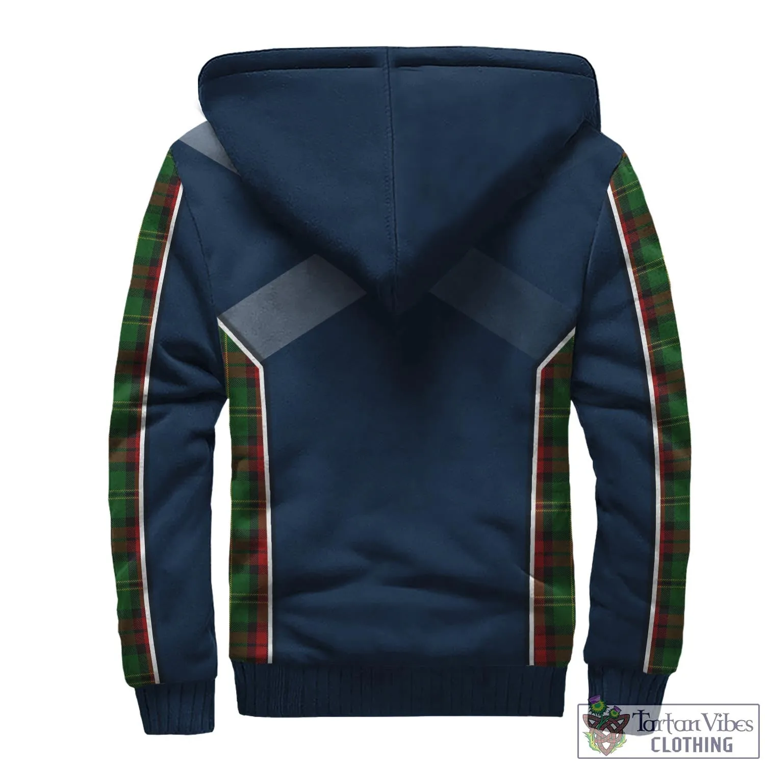 Blackstock Hunting Tartan Sherpa Hoodie with Family Crest and Lion Rampant Vibes Sport Style