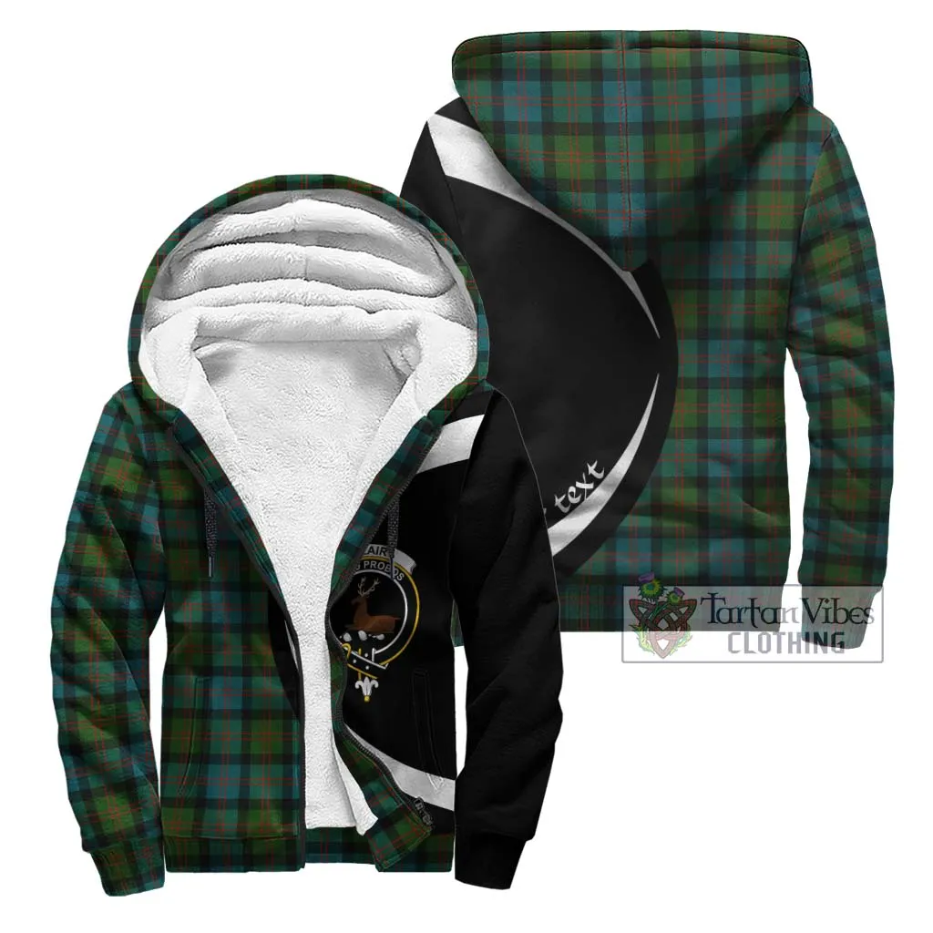 Blair Ancient Tartan Sherpa Hoodie with Family Crest Circle Style