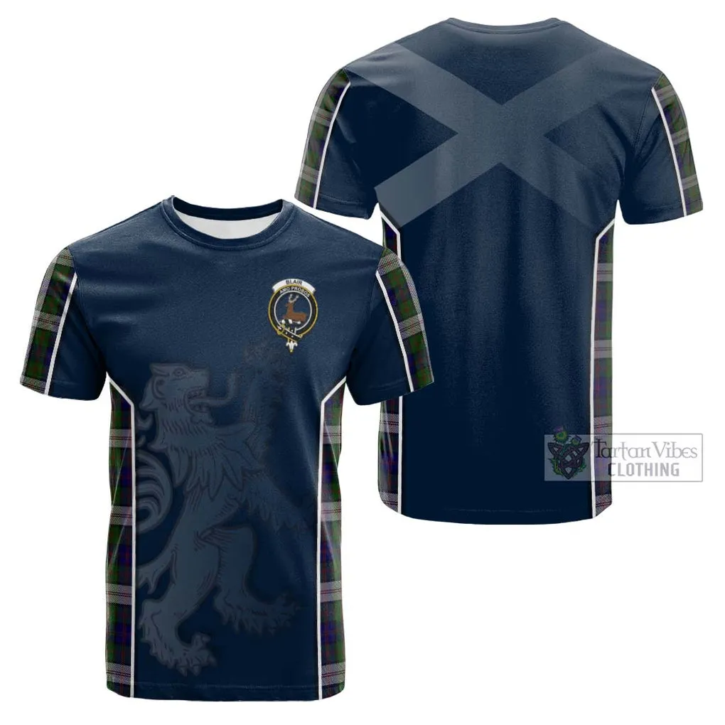 Blair Dress Tartan Cotton T-shirt with Family Crest and Lion Rampant Vibes Sport Style