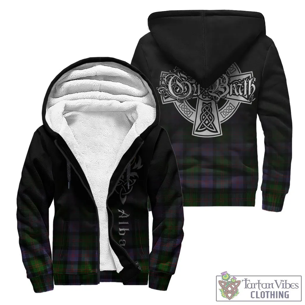 Blair Modern Tartan Sherpa Hoodie Featuring Alba Gu Brath Family Crest Celtic Inspired