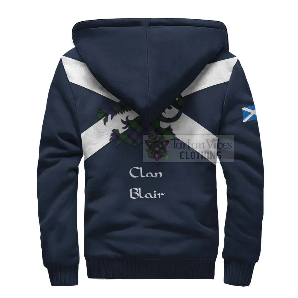 Blair Tartan Lion Rampant Sherpa Hoodie  Proudly Display Your Heritage with Alba Gu Brath and Clan Name