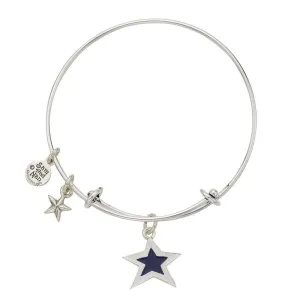 Blue Star Puff Star Bangle Bracelet