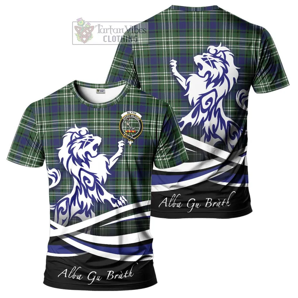 Blyth Tartan Cotton T-shirt with Alba Gu Brath Regal Lion Emblem