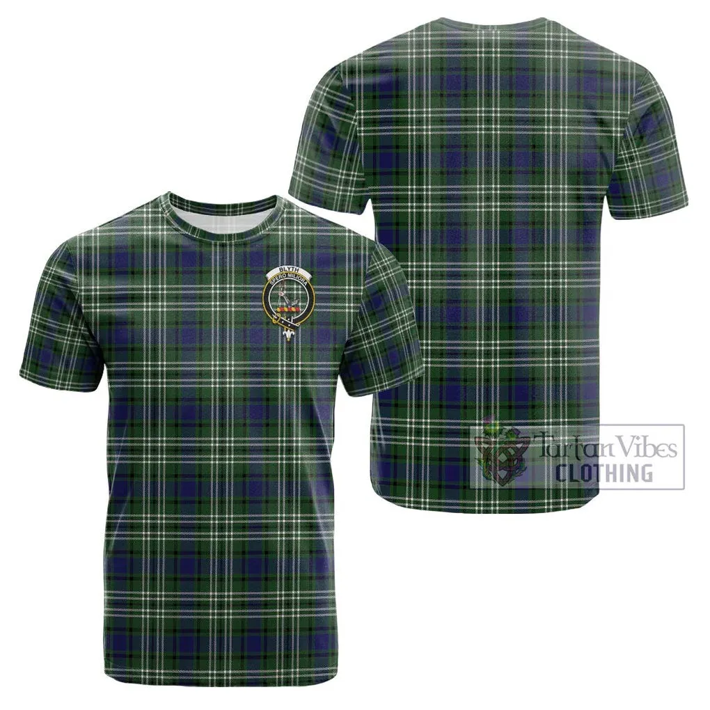 Blyth Tartan Cotton T-Shirt with Family Crest