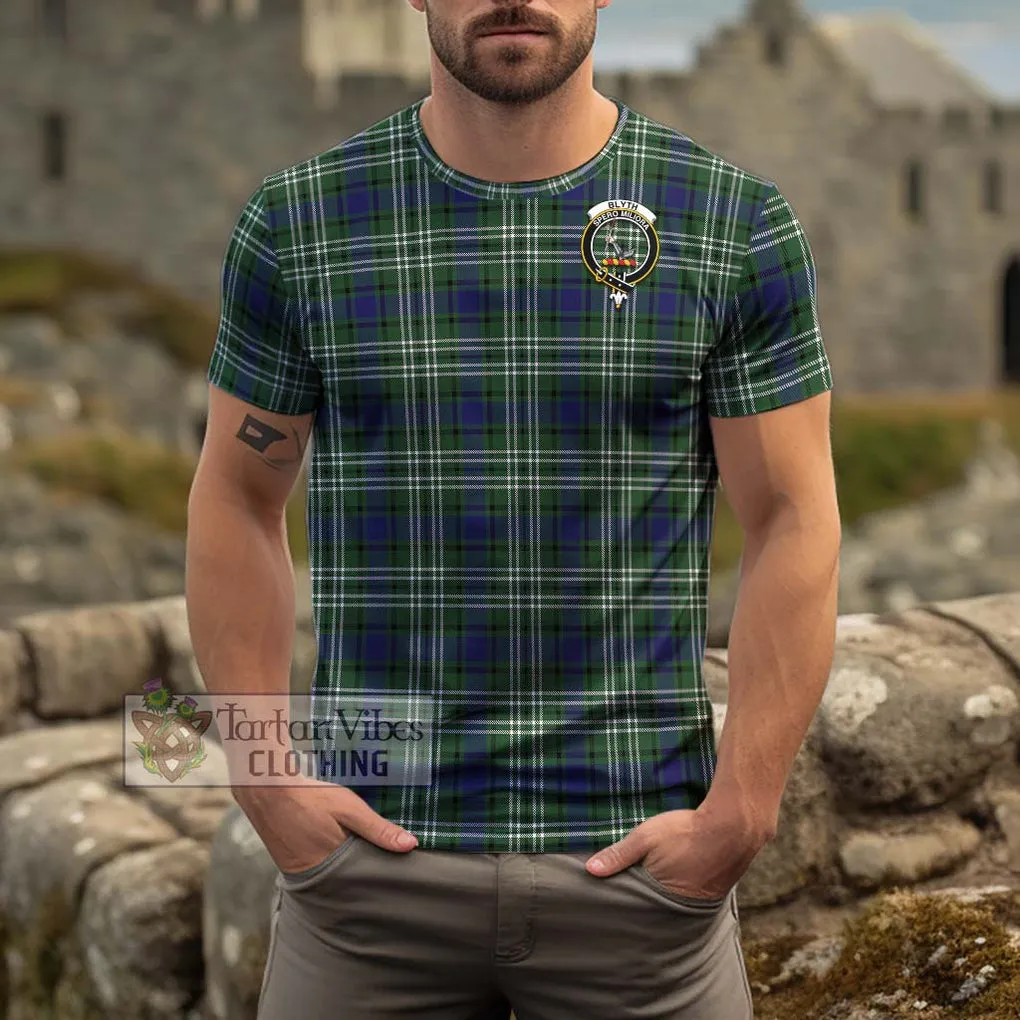 Blyth Tartan Cotton T-Shirt with Family Crest