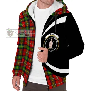 Boyd Tartan Sherpa Hoodie with Family Crest Circle Style