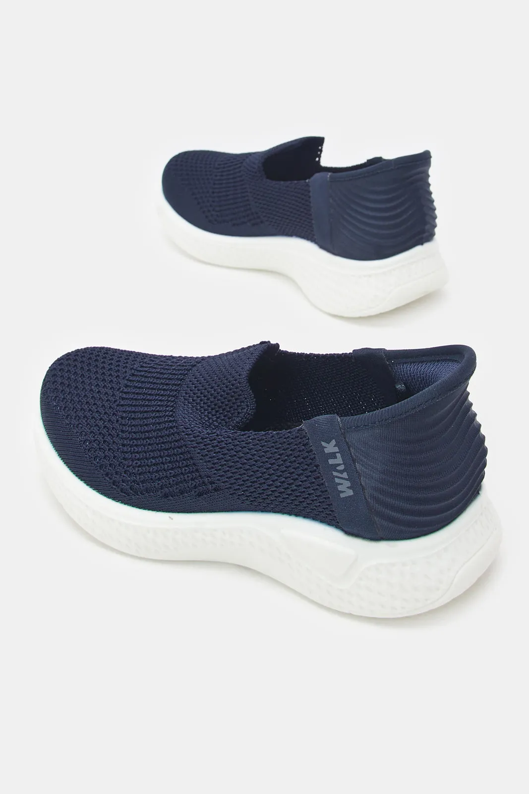 Boys Navy Easy Slip-On Shoes