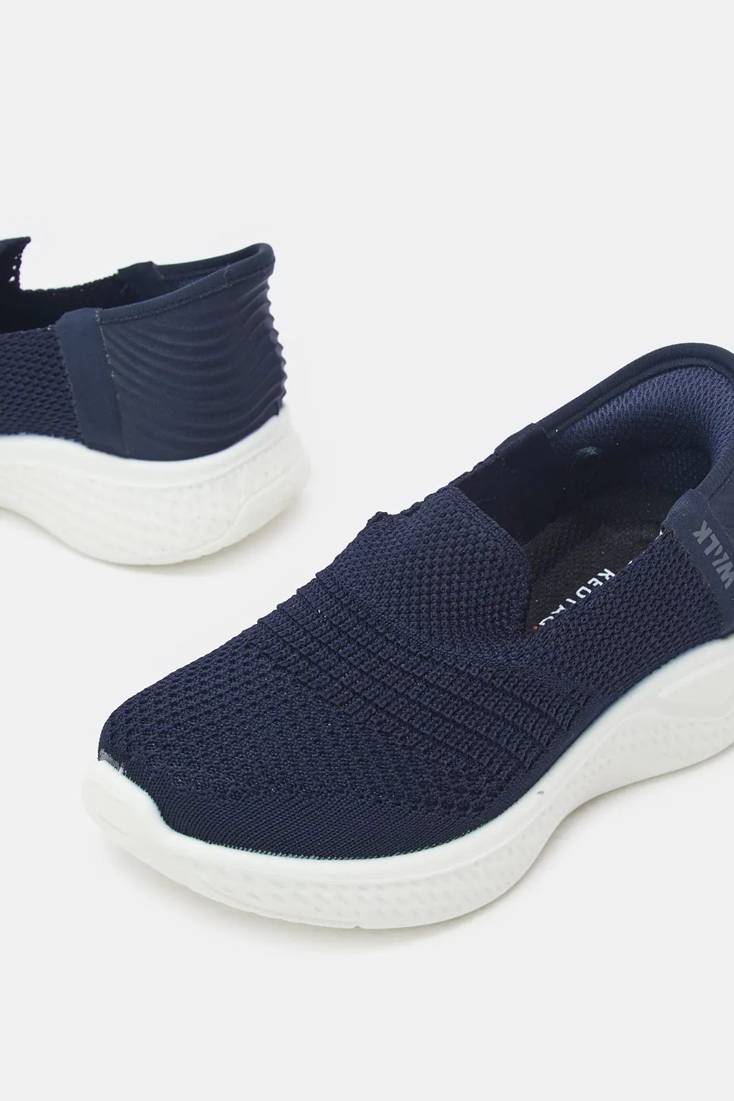 Boys Navy Easy Slip-On Shoes