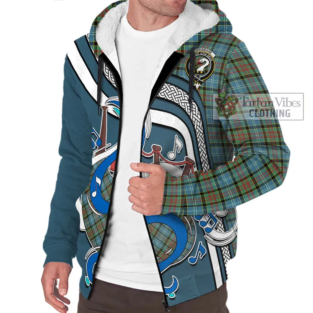 Brisbane Tartan Sherpa Hoodie with Epic Bagpipe Style