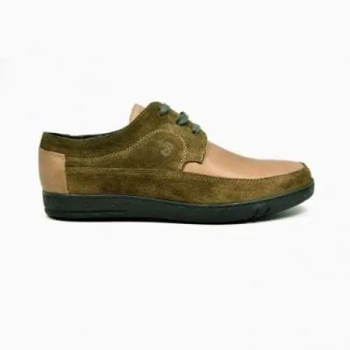 British Walkers Bristols Bally Style Men's Olive Green and Tan Leather and Suede Low Top Sneakers