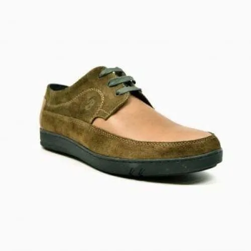 British Walkers Bristols Bally Style Men's Olive Green and Tan Leather and Suede Low Top Sneakers