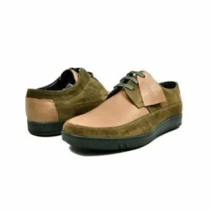 British Walkers Bristols Bally Style Men's Olive Green and Tan Leather and Suede Low Top Sneakers