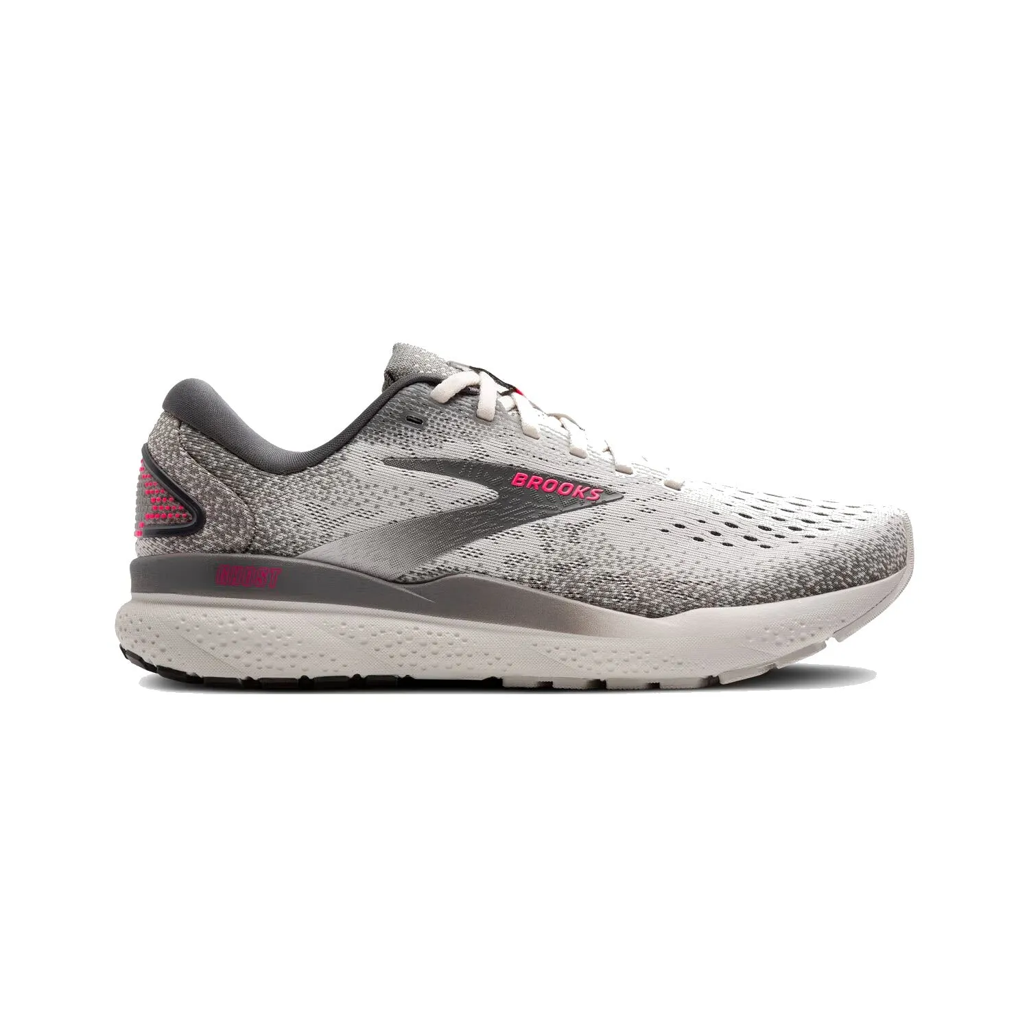 BROOKS GHOST 16 GREY/GARGOYLE/PINK - WOMENS