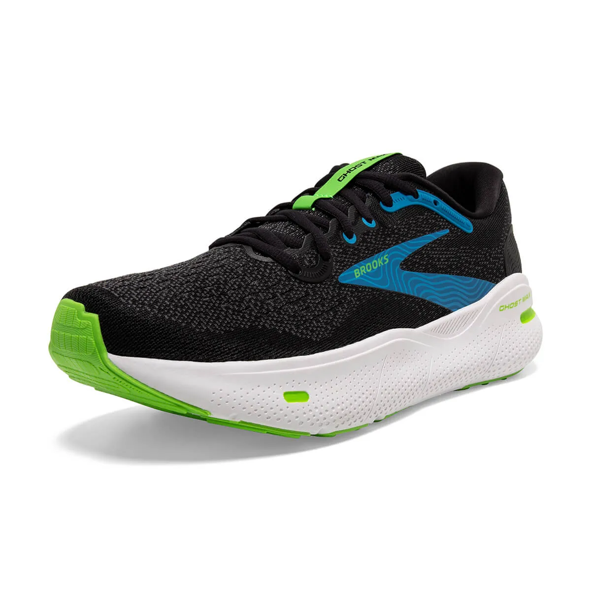 Brooks Ghost Max Mens | Black/atomic Blue/jasmine