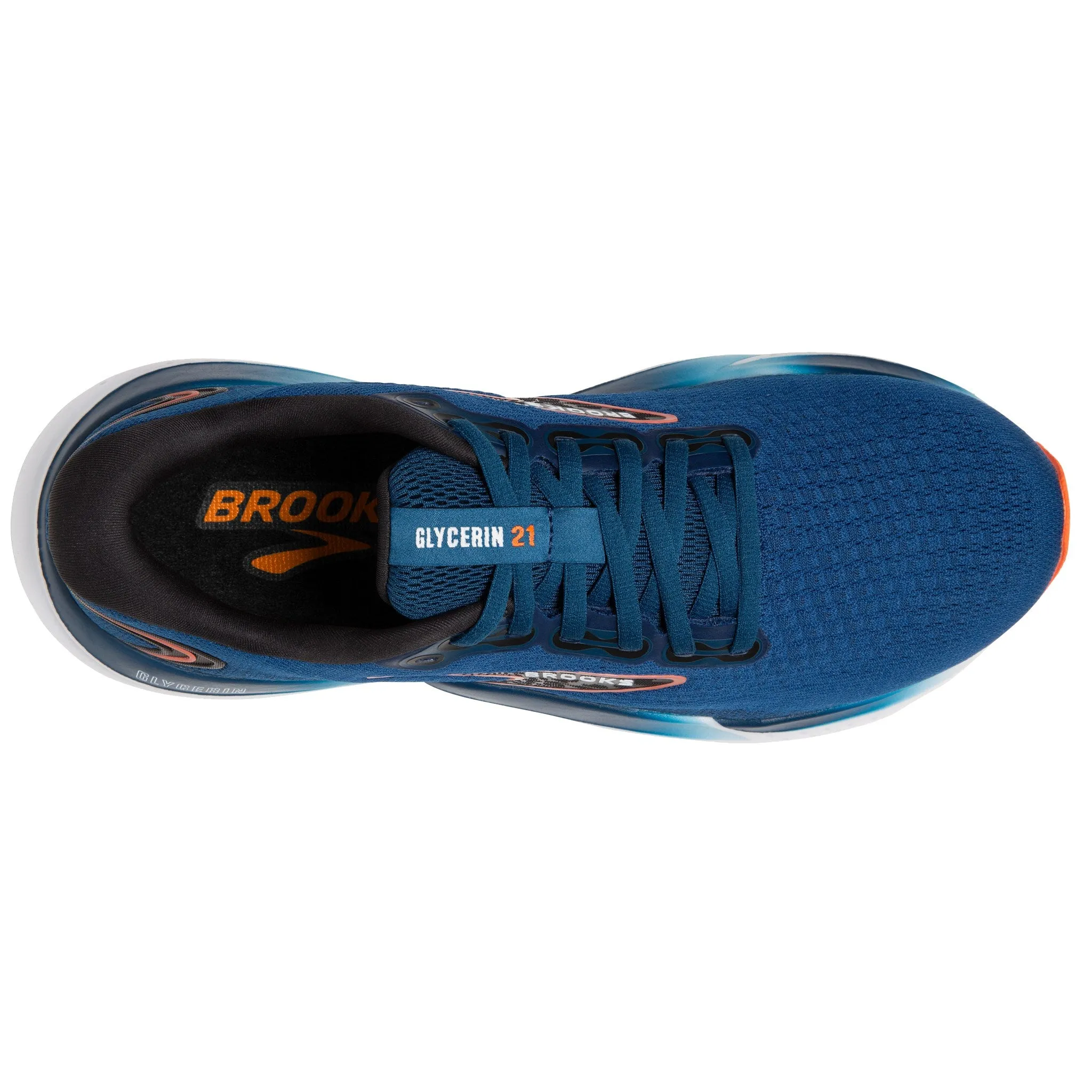 Brooks Men's Glycerin 21 Running Shoes Blue Opal / Black / Nasturtium