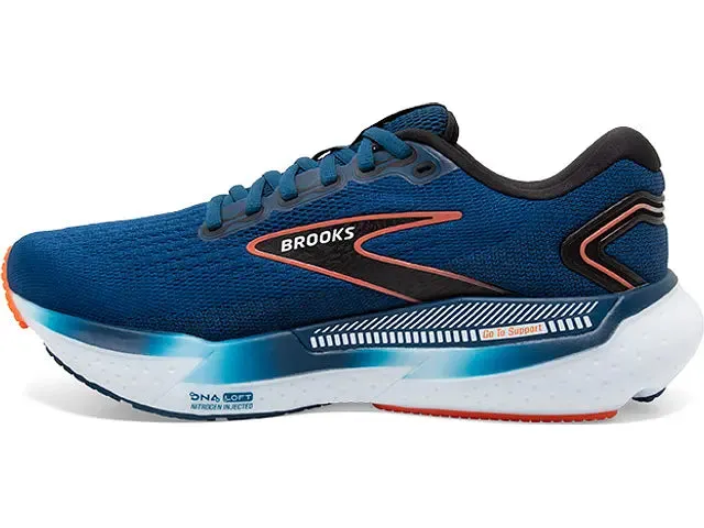 Brooks Mens Glycerin GTS 21- Blue Opal/Black/Nasturtium  (1104201D474)