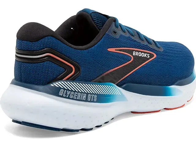 Brooks Mens Glycerin GTS 21- Blue Opal/Black/Nasturtium  (1104201D474)