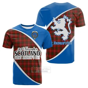 Bruce Family Crest Tartan Cotton T-shirt Celebrate Saint Andrew's Day in Style