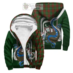 Bruce Hunting Tartan Sherpa Hoodie with Epic Bagpipe Style