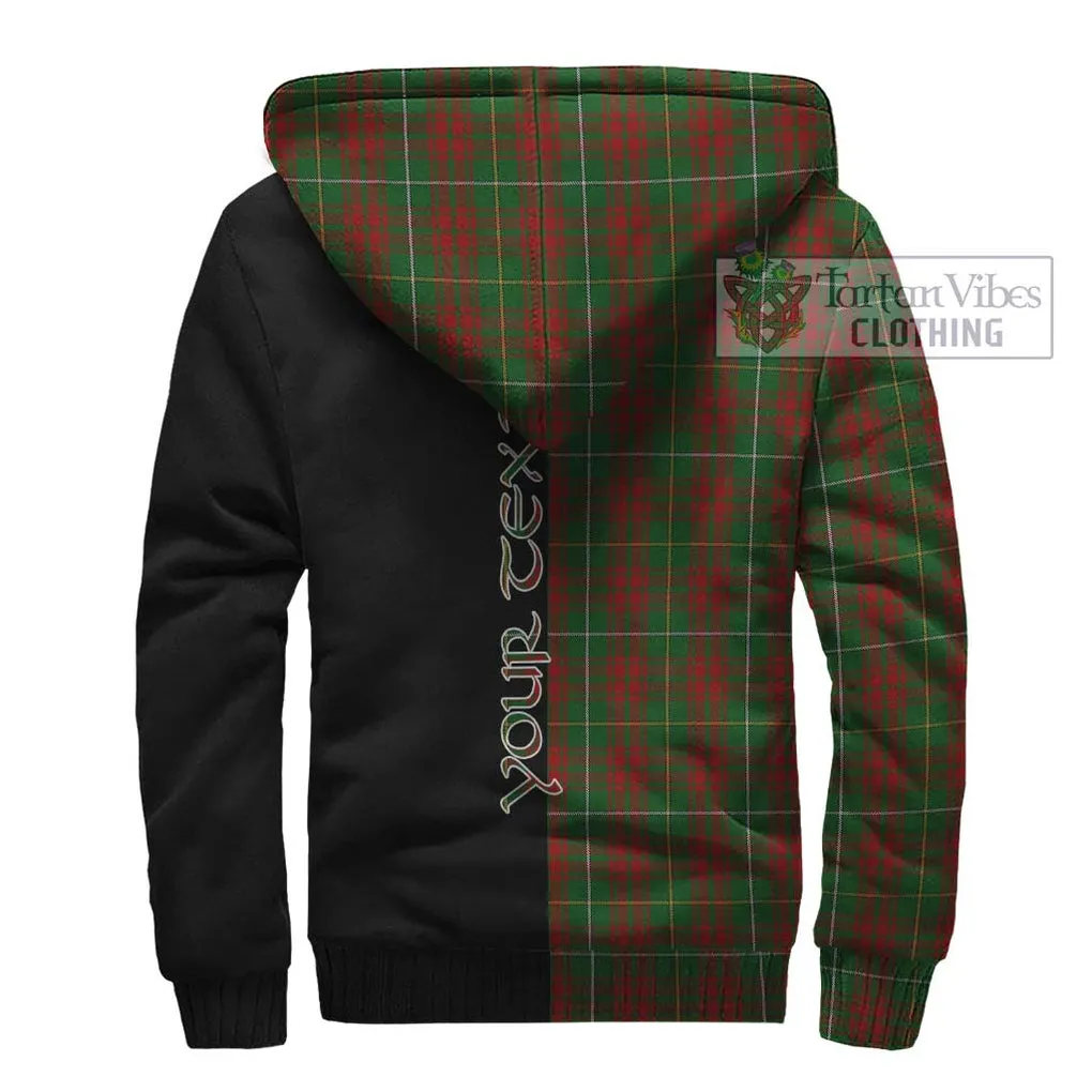 Bruce Hunting Tartan Sherpa Hoodie with Family Crest and Half Of Me Style