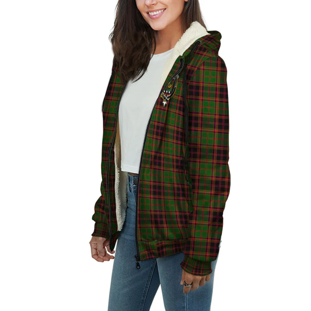 Buchan Tartan Sherpa Hoodie with Family Crest