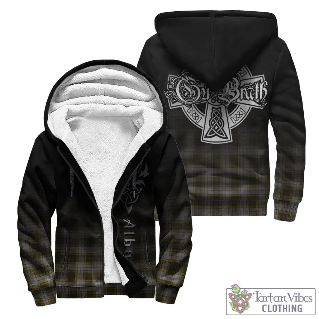 Buchanan Dress Tartan Sherpa Hoodie Featuring Alba Gu Brath Family Crest Celtic Inspired