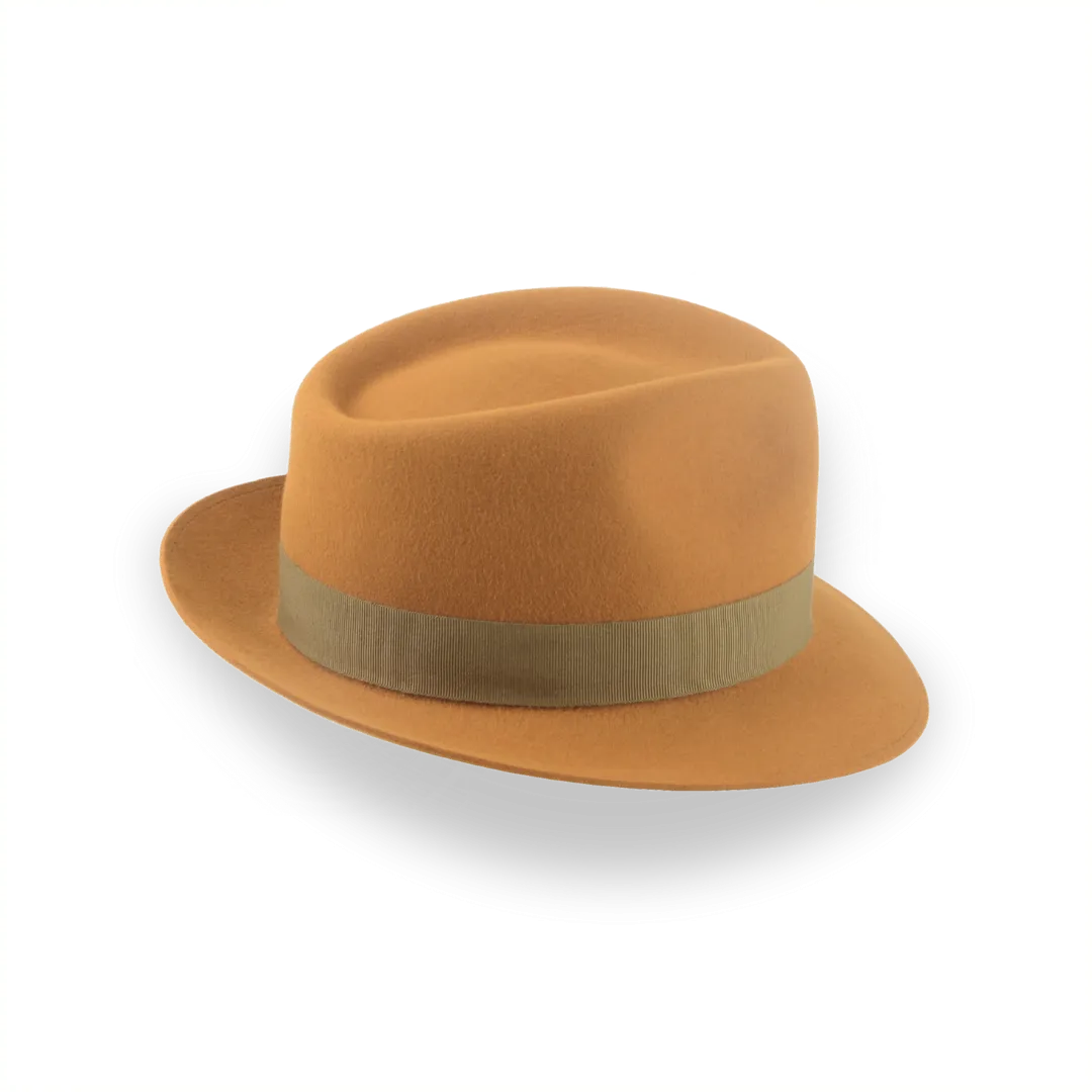 Burnt Orange Small Brim Trilby Fedora Hat in Stylish Fur Felt | The Colombo