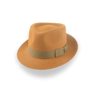 Burnt Orange Small Brim Trilby Fedora Hat in Stylish Fur Felt | The Colombo