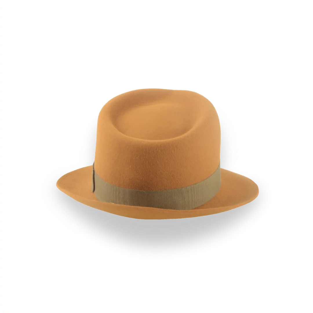 Burnt Orange Small Brim Trilby Fedora Hat in Stylish Fur Felt | The Colombo