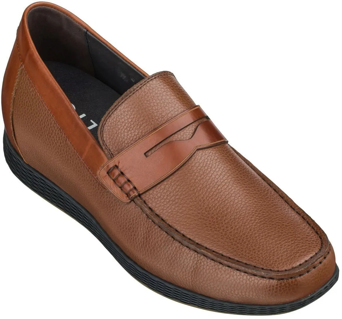 CALTO Lightweight Brown Penny Loafers - 2.4 Inches - S1092