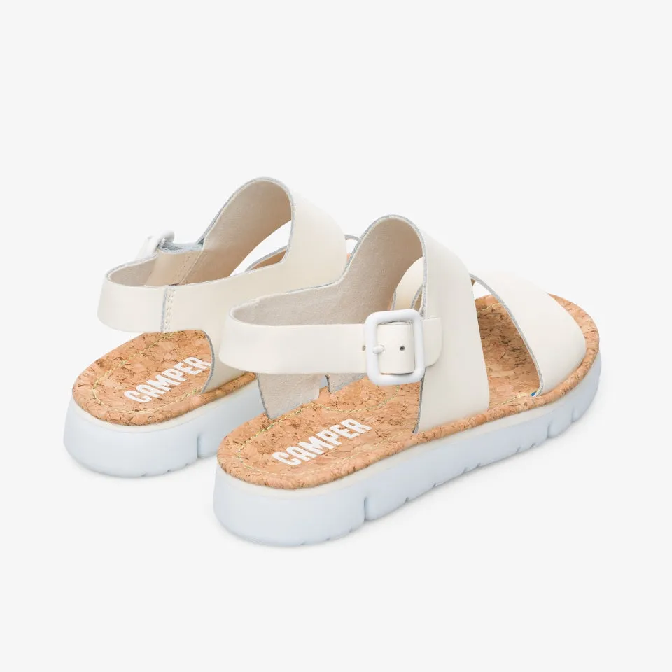 Camper Sandal: White Leather