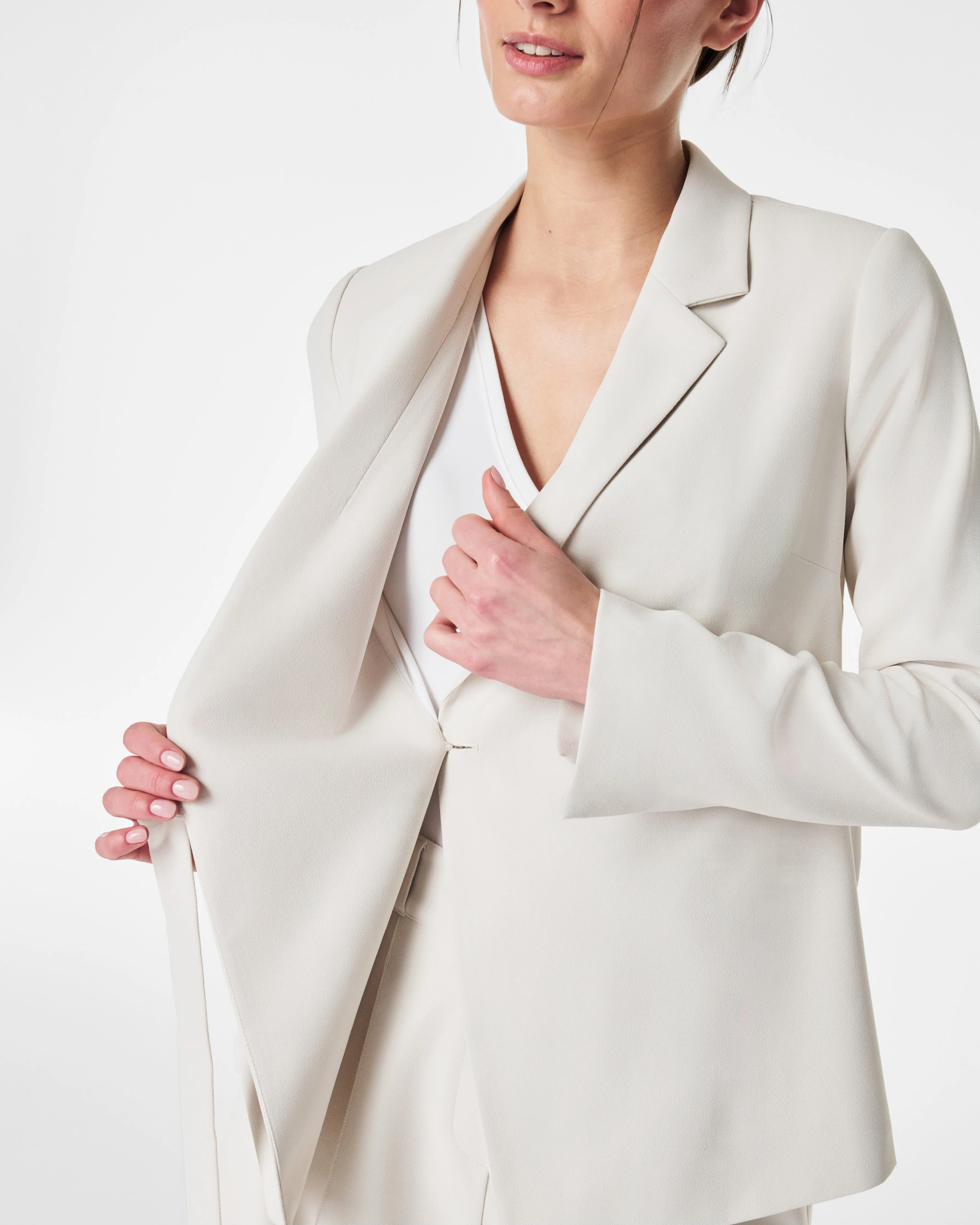 Carefree Crepe Wrap Blazer With No-Show Coverage