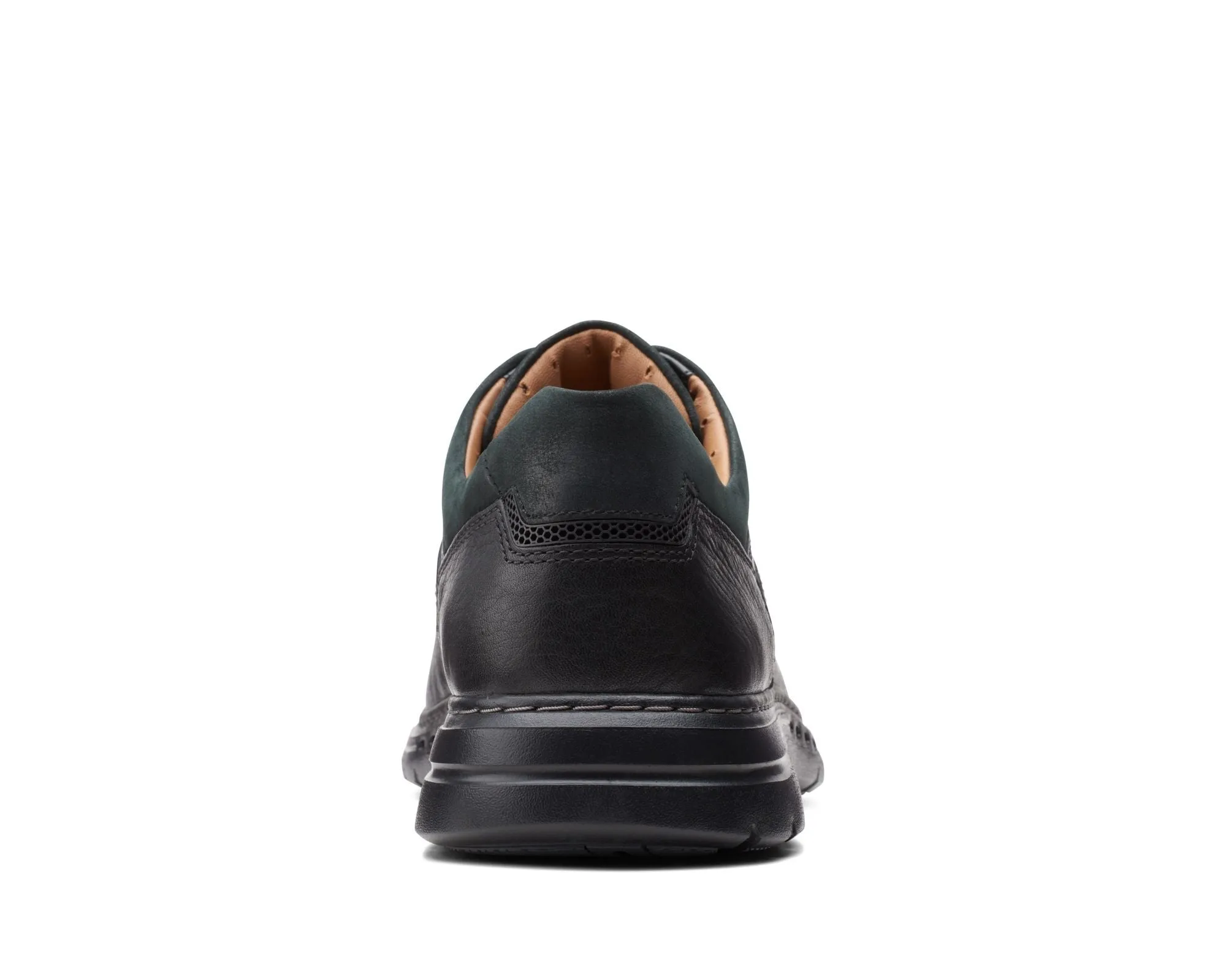 Clarks Un Brawley Lace Black Leather - Wide Width