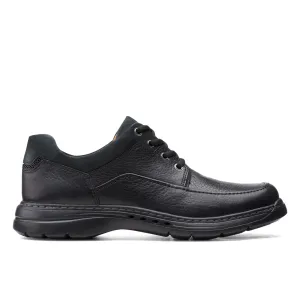 Clarks Un Brawley Lace Black Leather - Wide Width