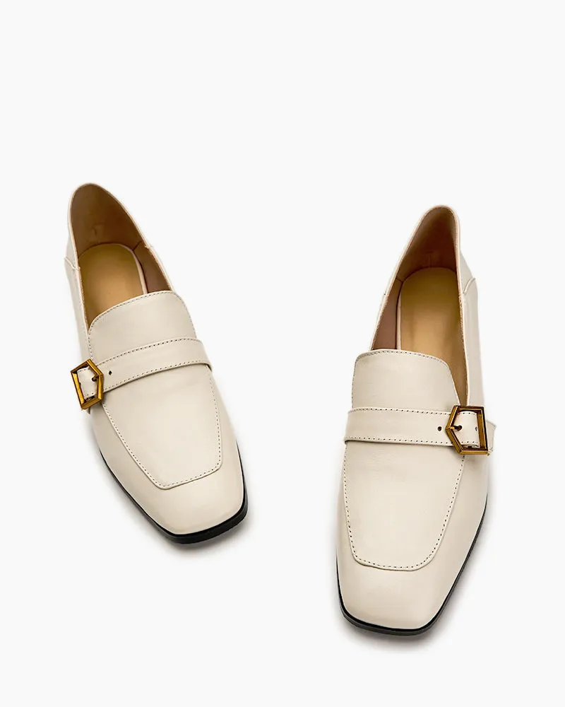 (Clean Up - US 6.5) Gentle And Versatile Square Toe Loafers