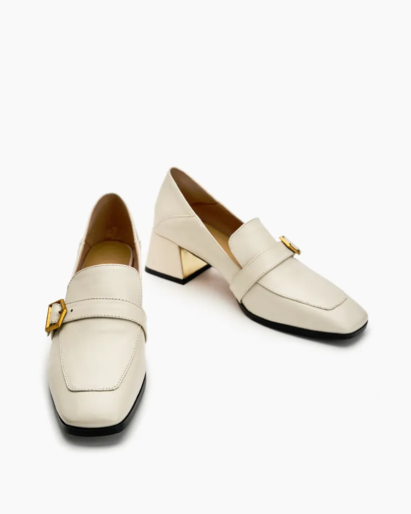 (Clean Up - US 6.5) Gentle And Versatile Square Toe Loafers