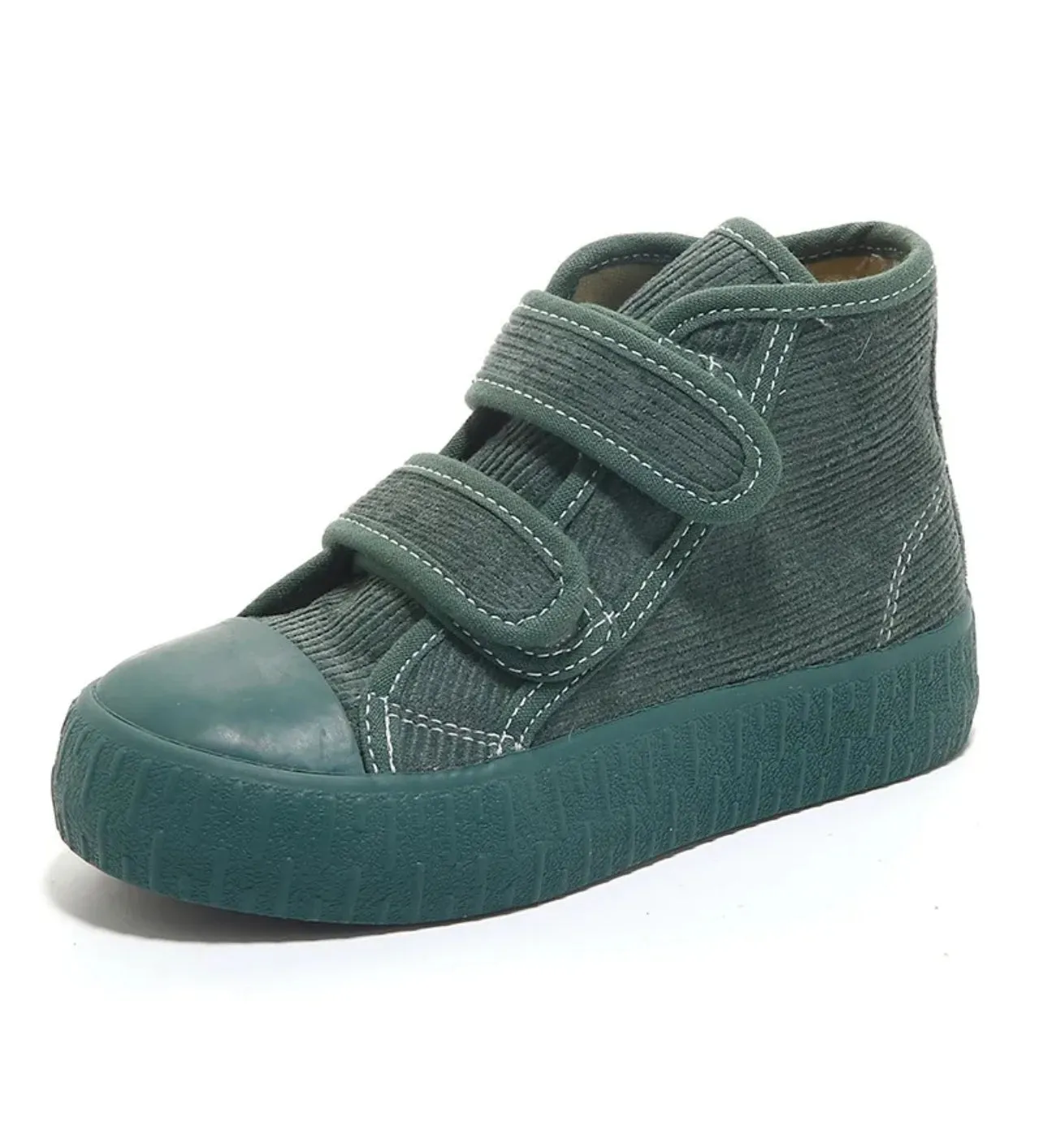 Corduroy High Top Velcro Kid Shoes for Lil Boys